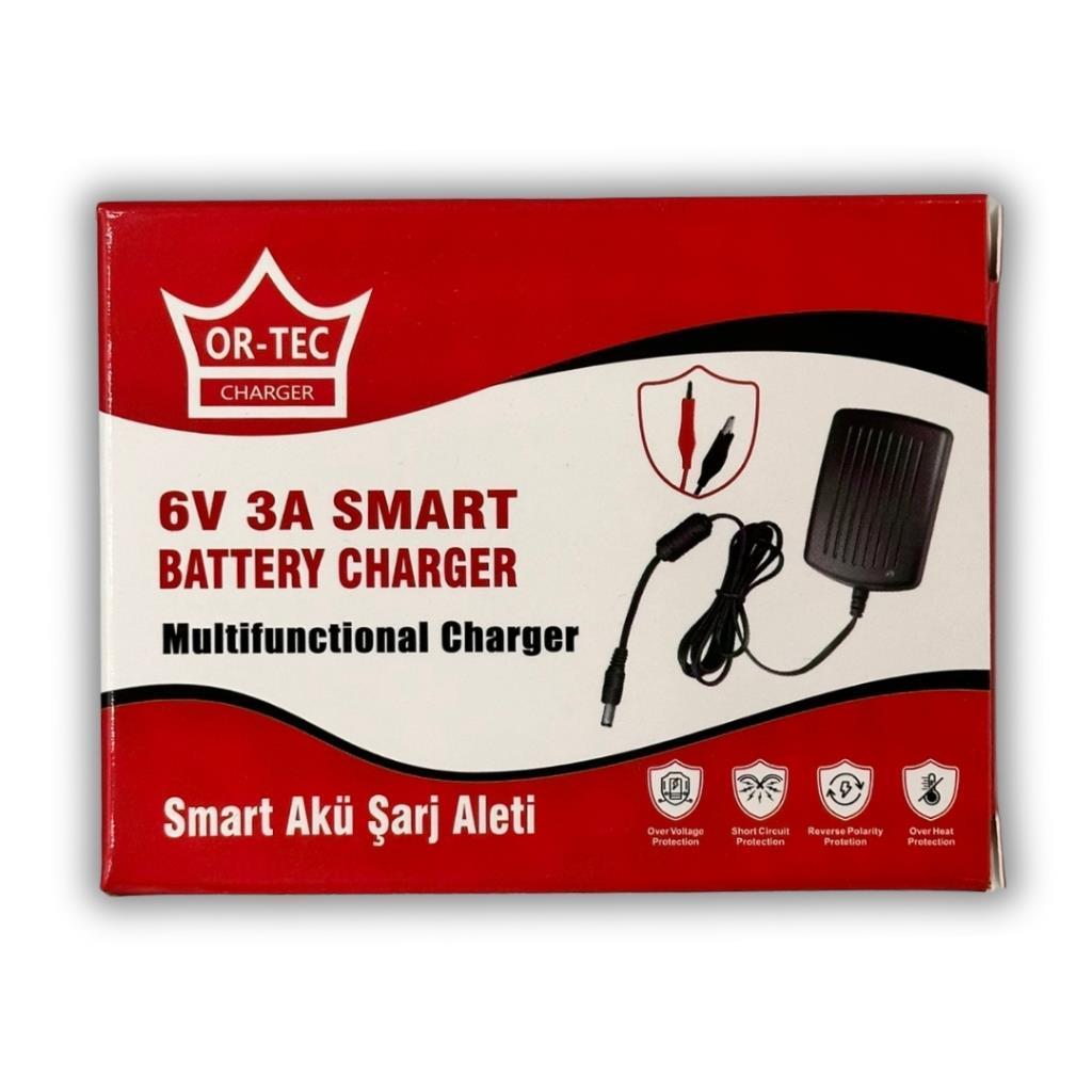 6V 3A Şarj Cihazı Adaptörü Maşalı Pilsan Akülü Araba Uyumlu 