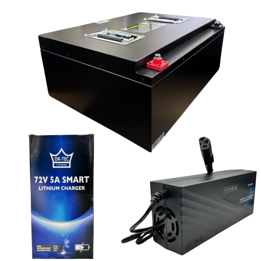 72V 40-45AH Lityum LiFePO4 Elektrikli Motosiklet Aküsü - 72V 5A Lityum Akü Şarj Aleti