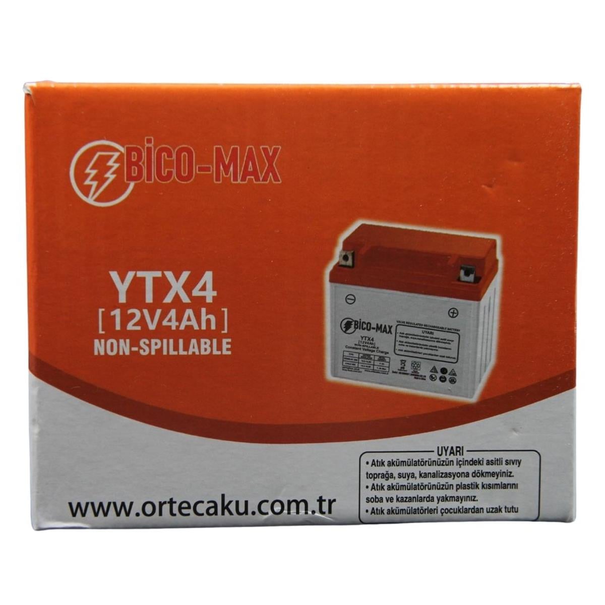 Bico-Max YTX4 Benzinli Motosiklet Aküsü 