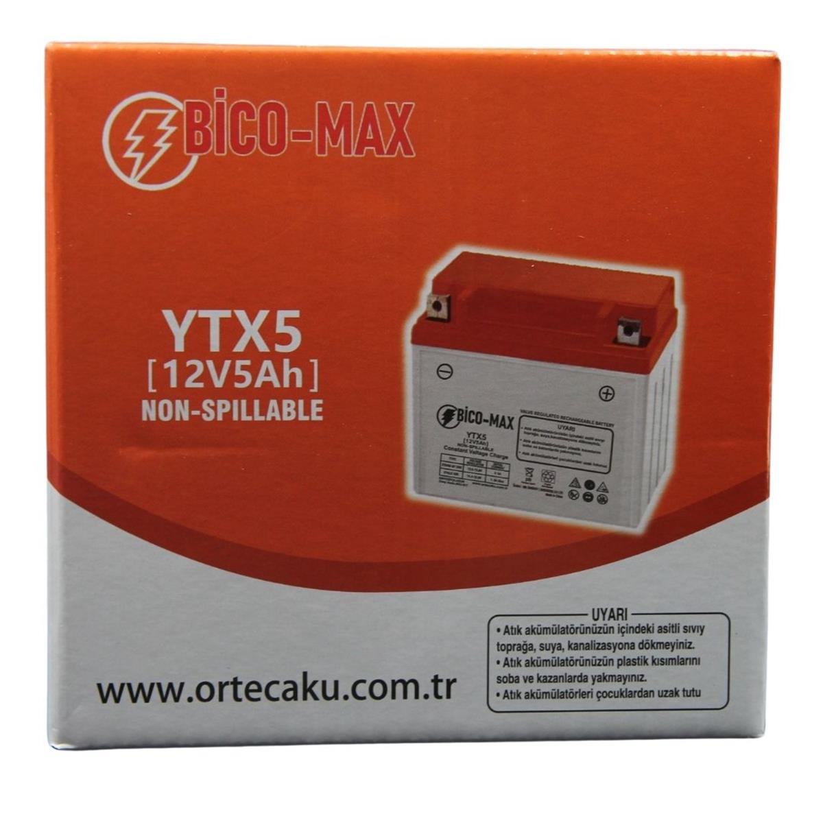 Bico-Max YTX5 Benzinli Motosiklet Aküsü