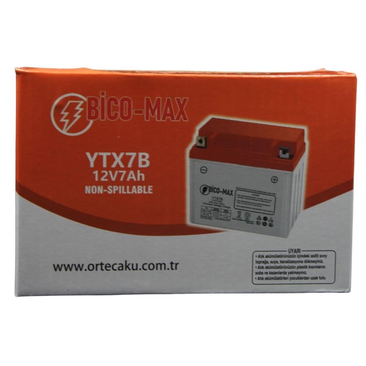 Bicomax 12V 7AH YTX7B MOTOSİKLET AKÜSÜ