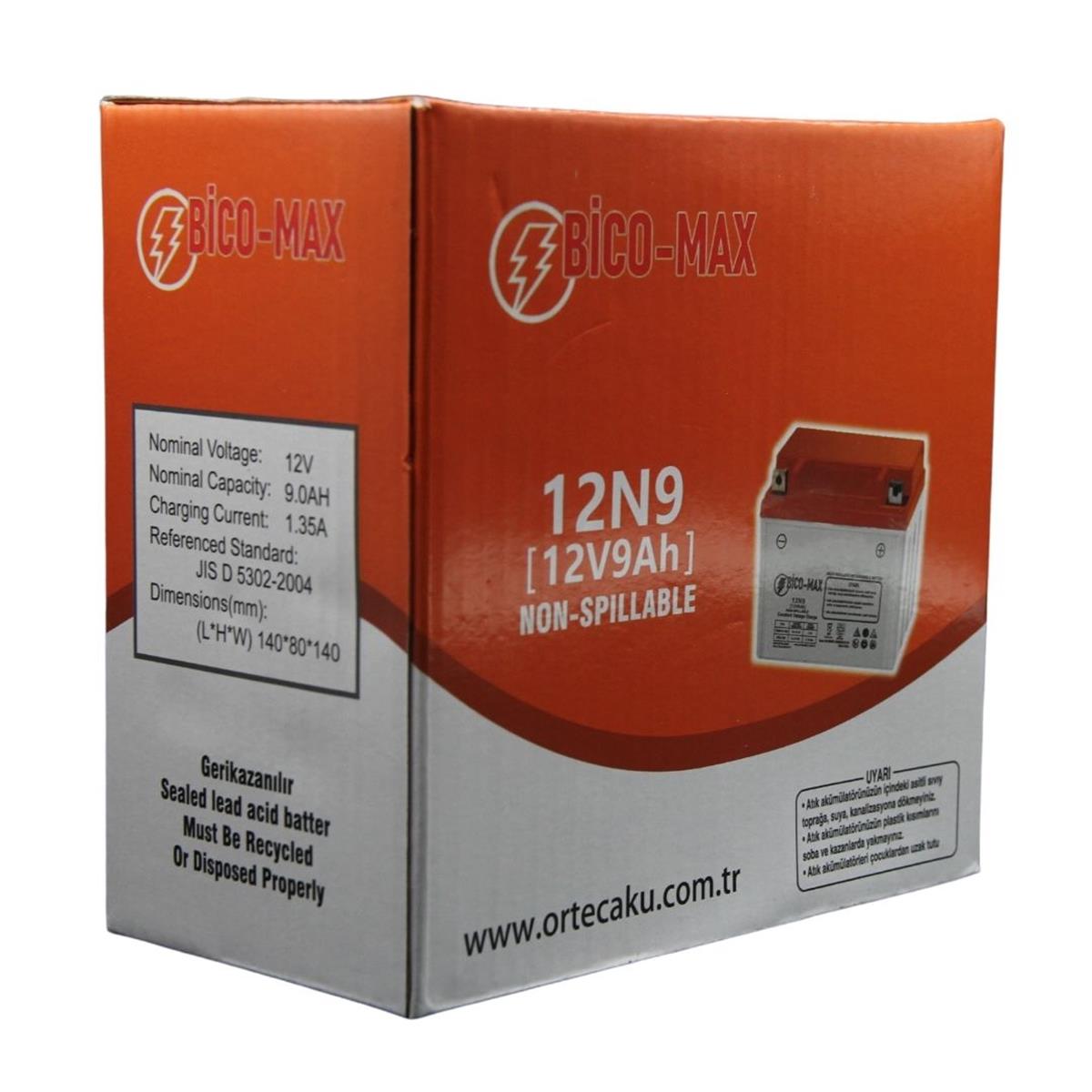 Bicomax 12V 9AH 12n9 MOTOSİKLET AKÜSÜ