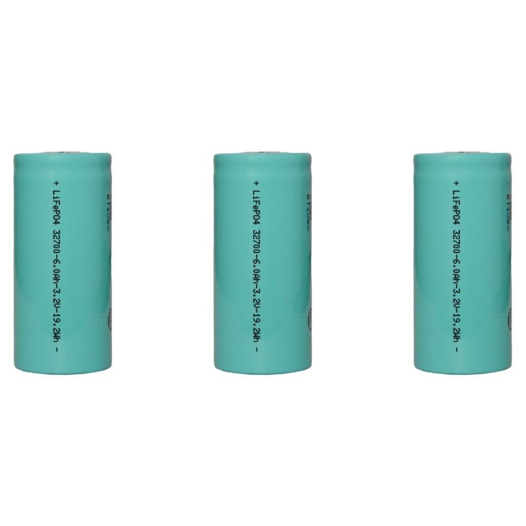 Blivex LiFePO4 32700 3.2V 6000 mAh 2C Silindirik Pil 3'Lü