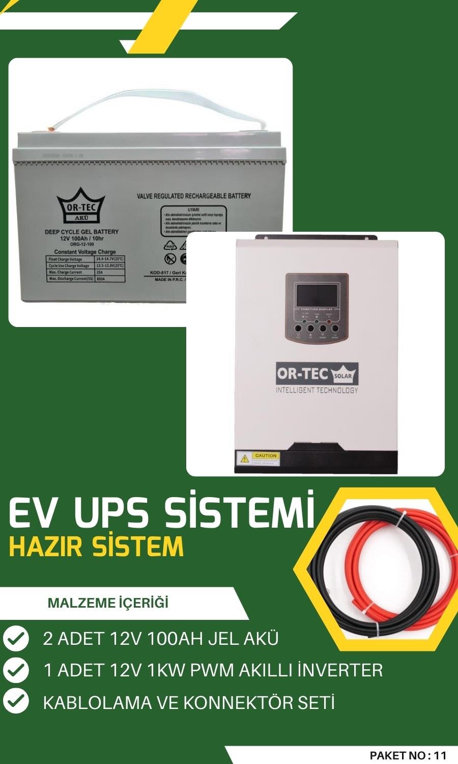 Ortec Ev 1KW Sessiz Jeneratör UPS Sistemi No:11