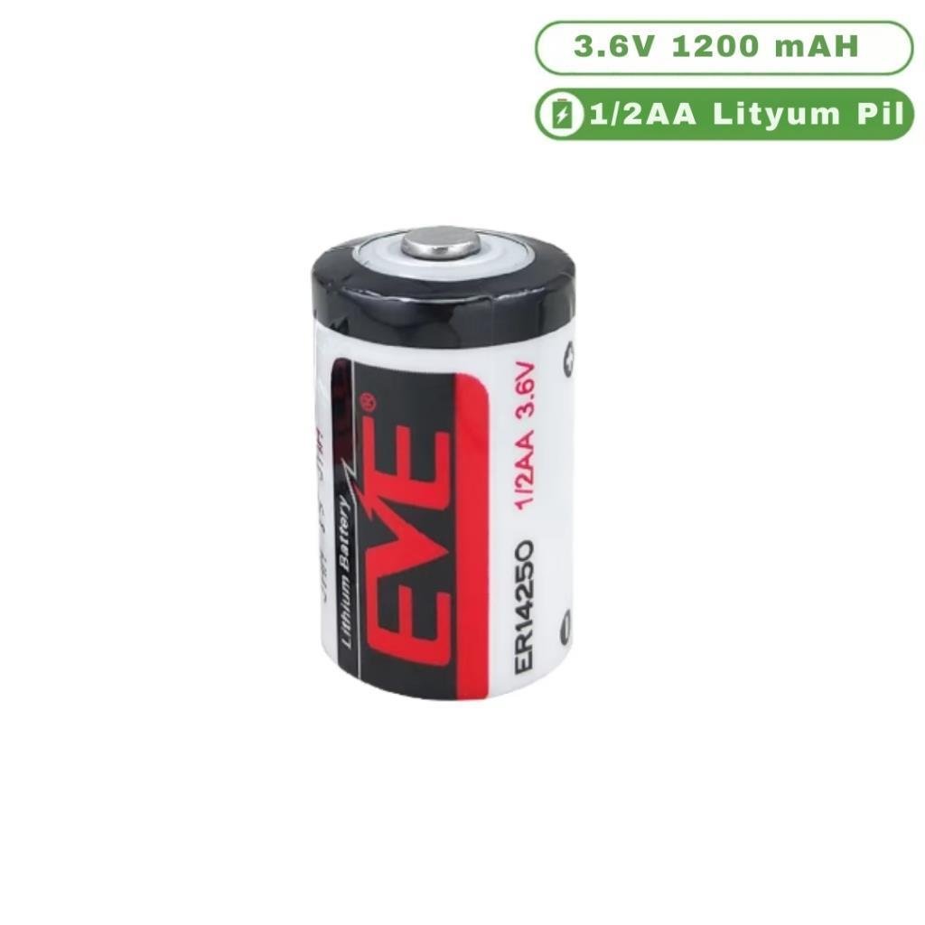 EVE ER14250 3.6V 1200mAh 1/2 AA Lityum Kısa Pil