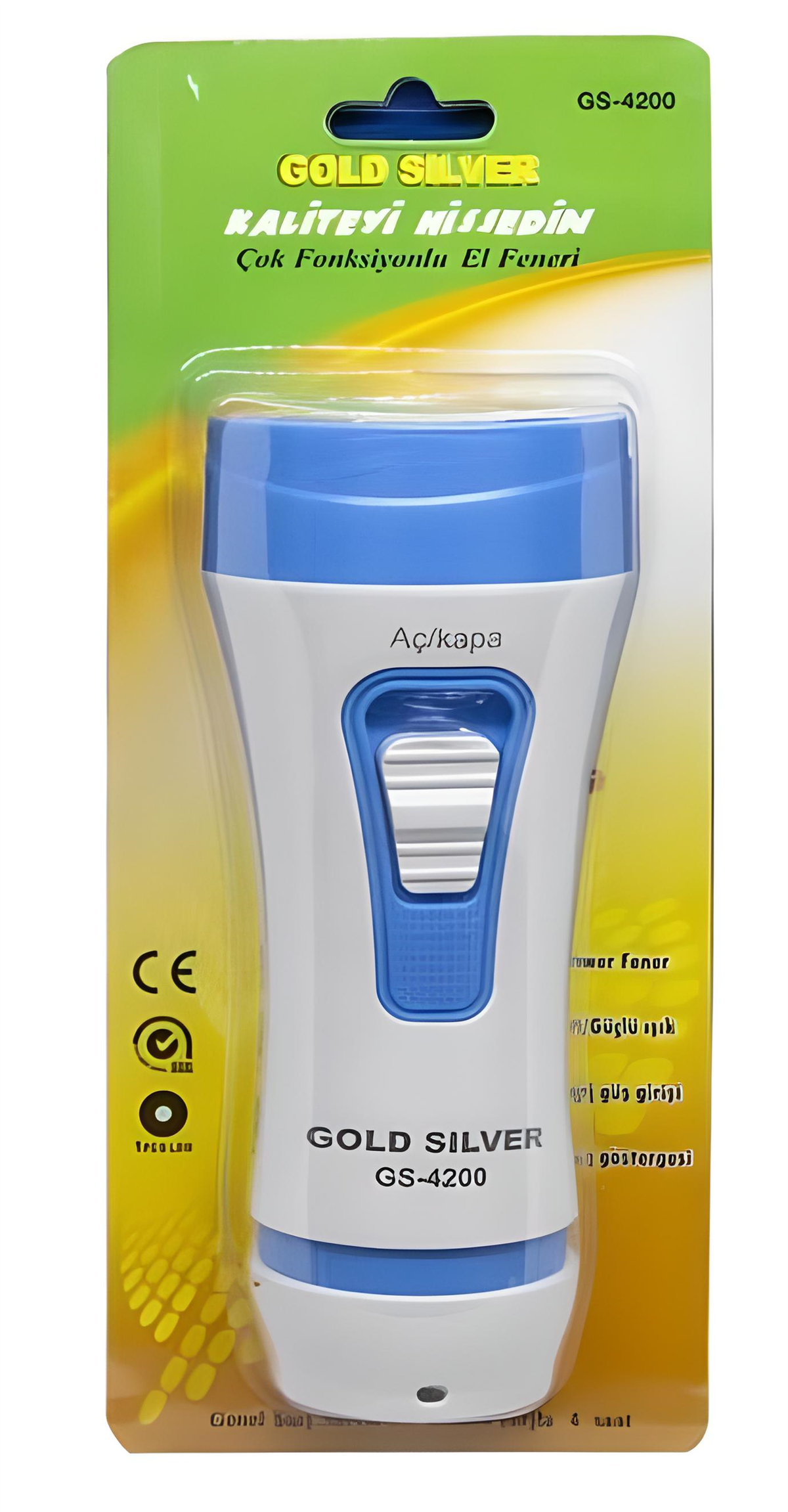 Gold Silver GS-4200 USB ile Şarj Edilebilir Fener