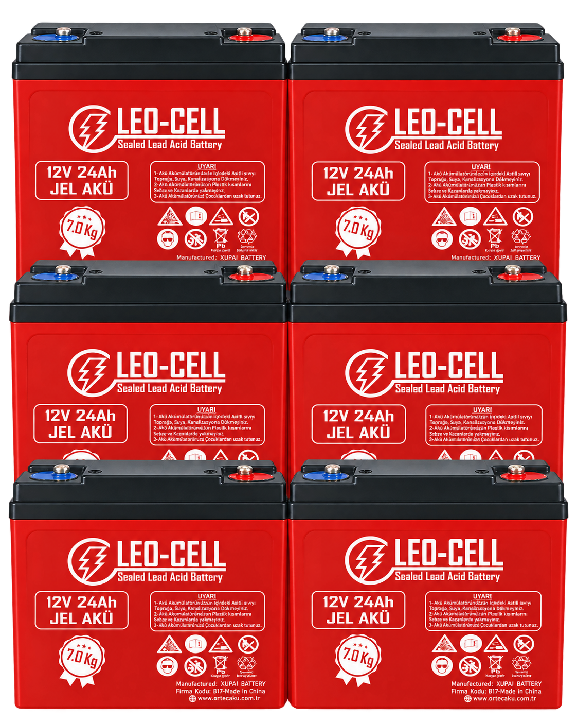 Leo-Cell 12V 24AH Japon Teknolojisi Elektrikli Motorsiklet Aküsü 7 Kg 6'lı Set Ağustos 2026 Üretim