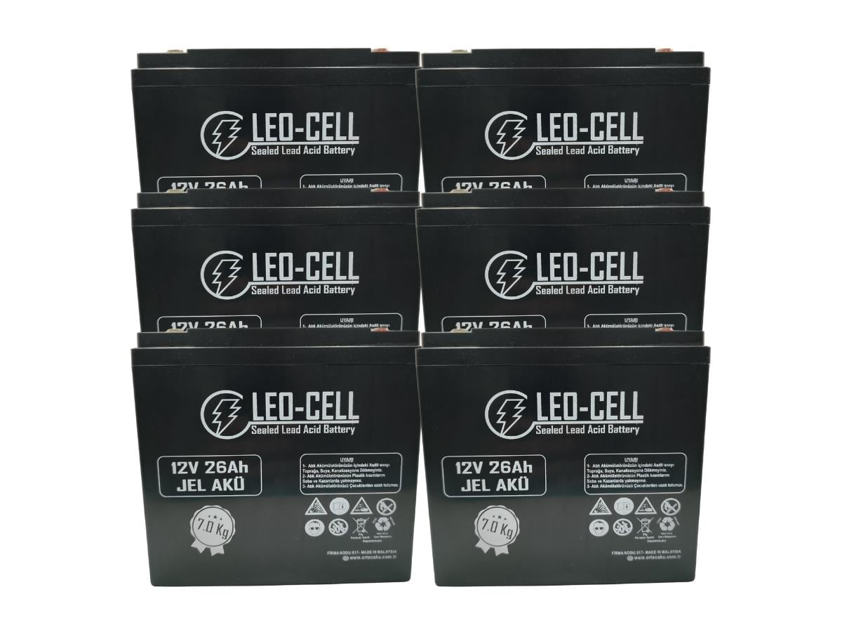 Leo-Cell 12V 26AH Japon Teknolojisi Elektrikli Motorsiklet Aküsü 7 Kg 6'lı Set Ağustos 2025 Üretim
