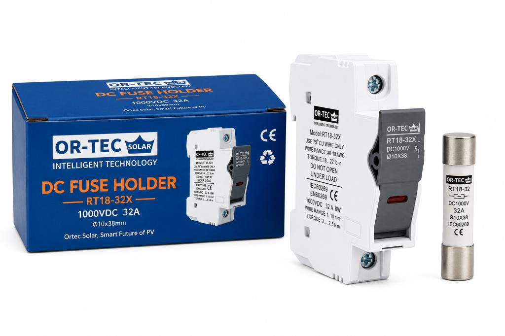 OR-TEC 1000V 32A 10X38 DC Sigorta + Sigorta Yuvası 10'Lu Set