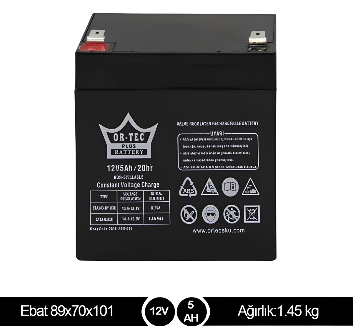 ORTEC 12V 5AH BAKIMSIZ AKÜ 2023 ÜRETİM