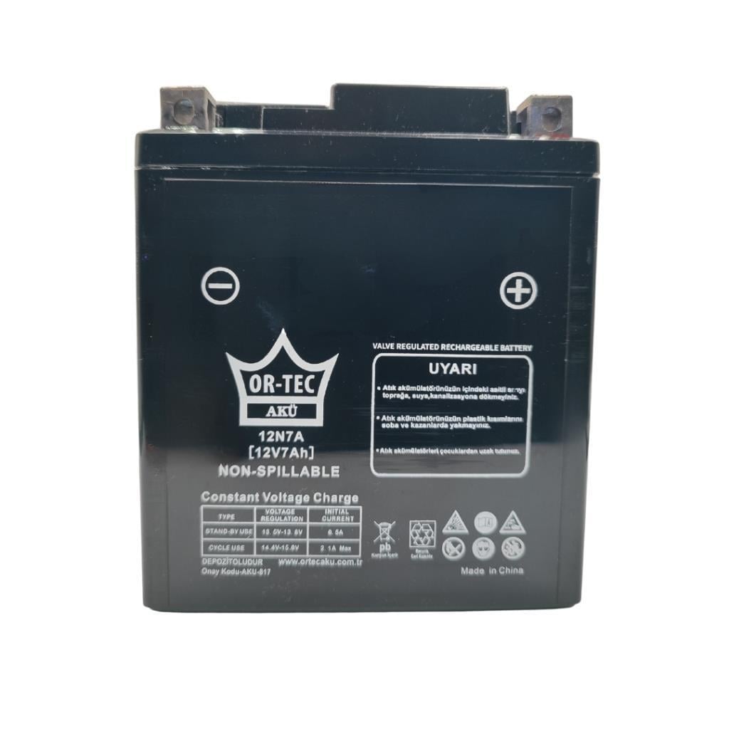 Ortec 12V 7Ah (12N7L-BS) Motosiklet Aküsü
