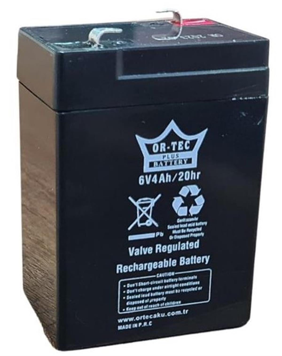 ORTEC BLACK 6V 4 AH BAKIMSIZ AKÜ 2023 ÜRETİM