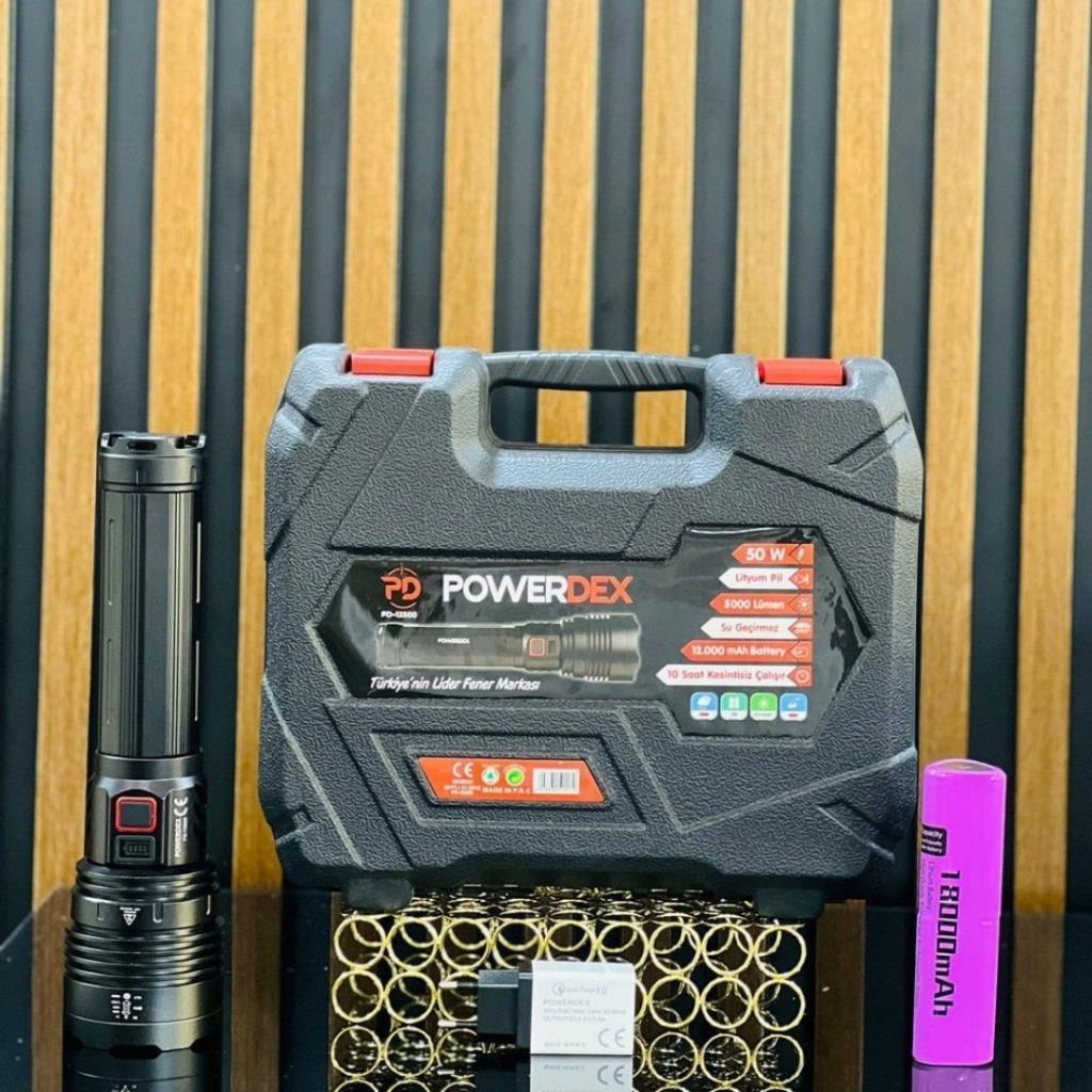 Powerdex 50 Watt 5000 Lümen Profesyonel Büyük Avcı El Feneri PD-12500