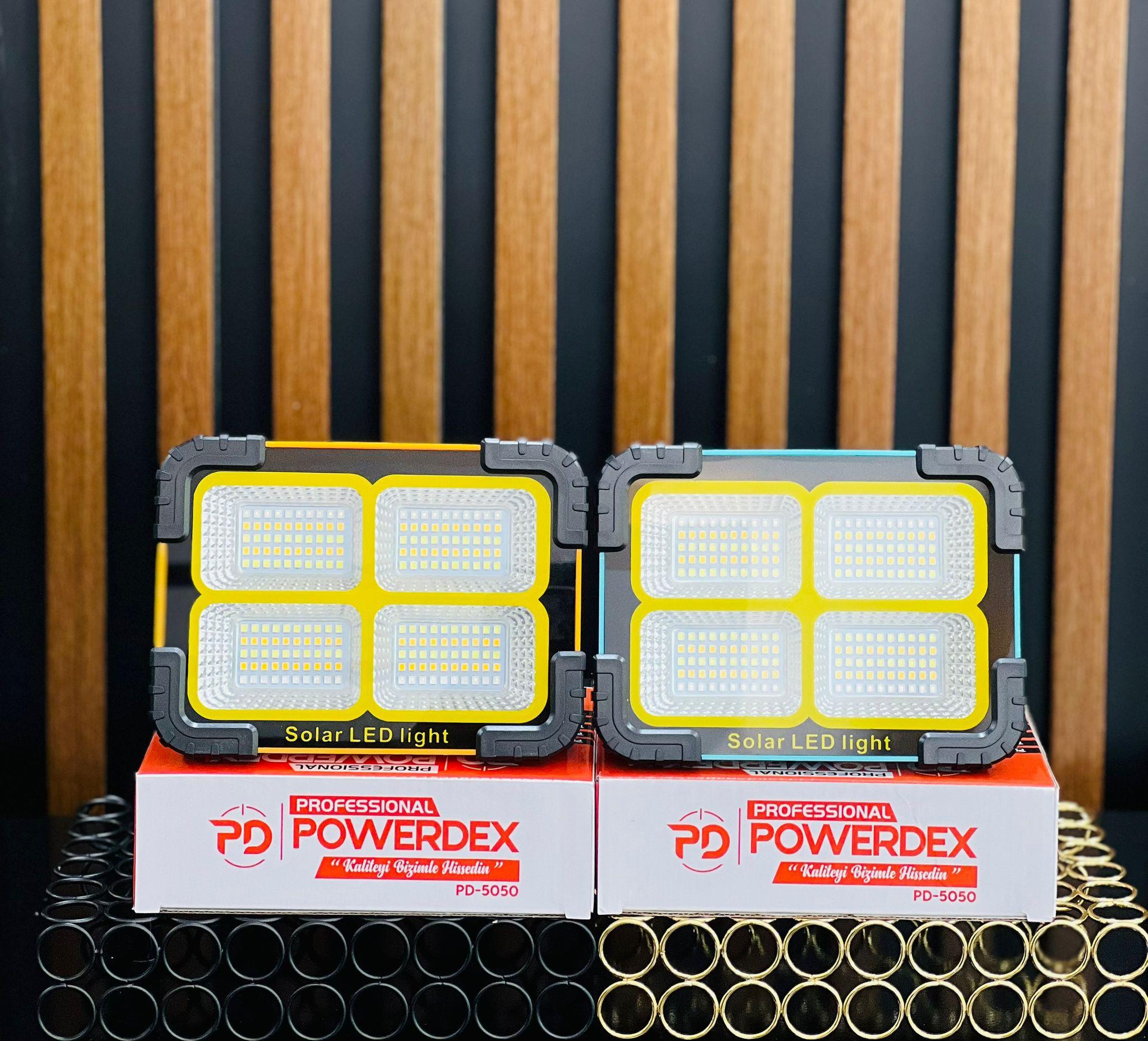 Powerdex PD-5050 Profesyonel Projektör Modlu Çakar Işıklı Güneş Enerjili El Feneri 