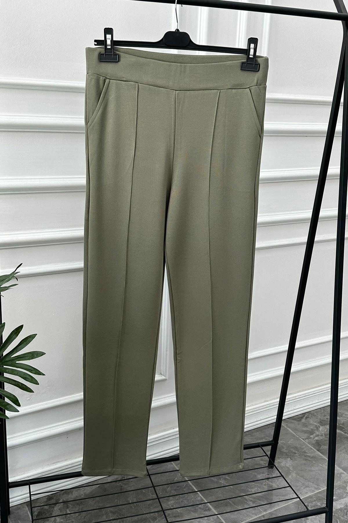 Büyük Beden Biritli Su Yeşili Tayt Pantolon