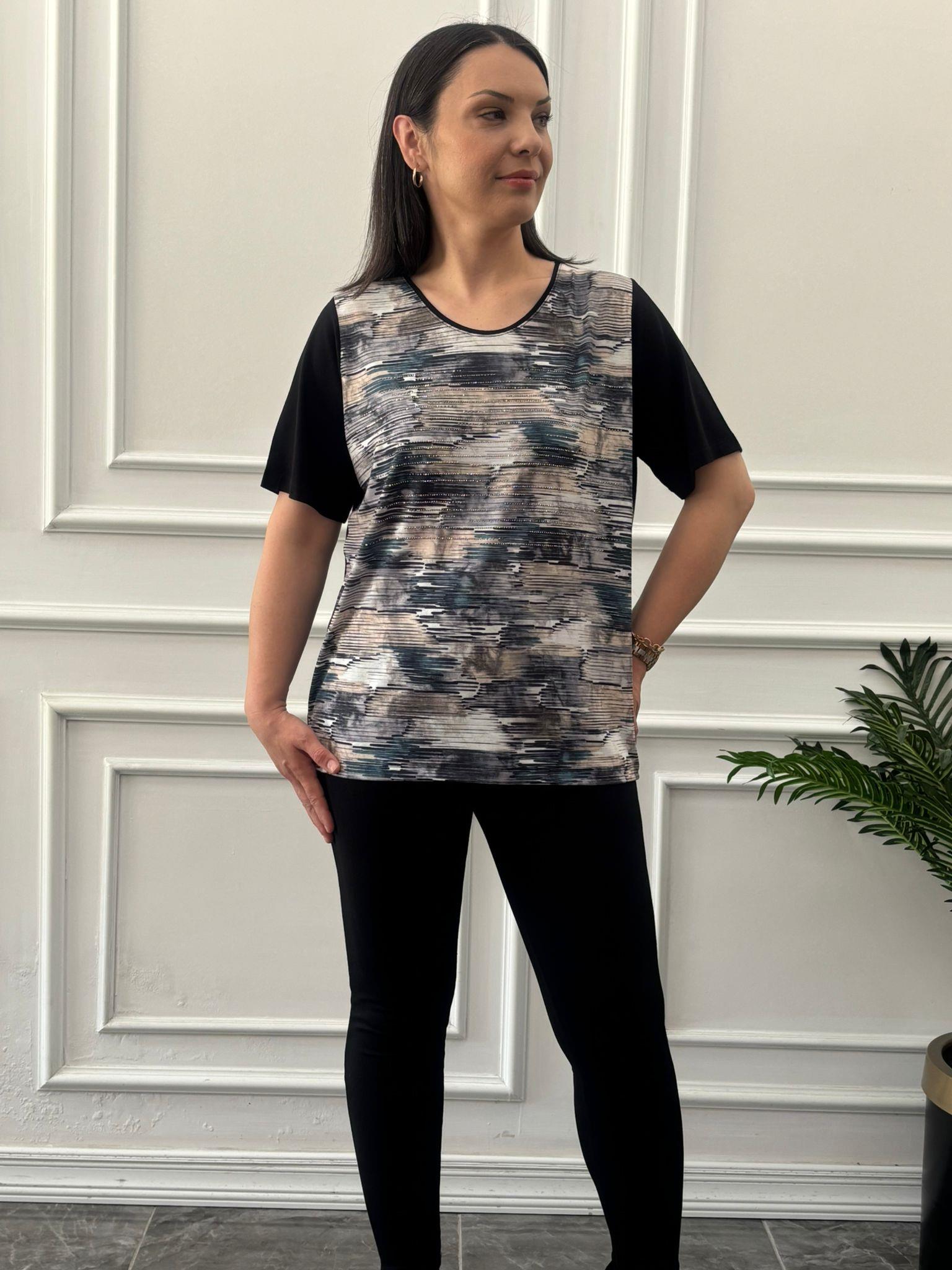 Büyük Beden Karışık Desenli Bluz