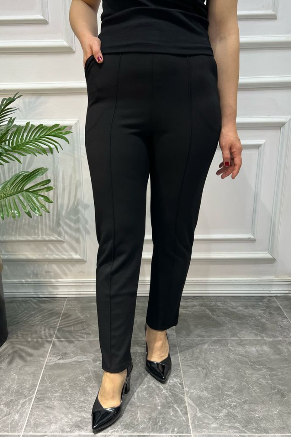 Büyük Beden Siyah Tayt Pantolon