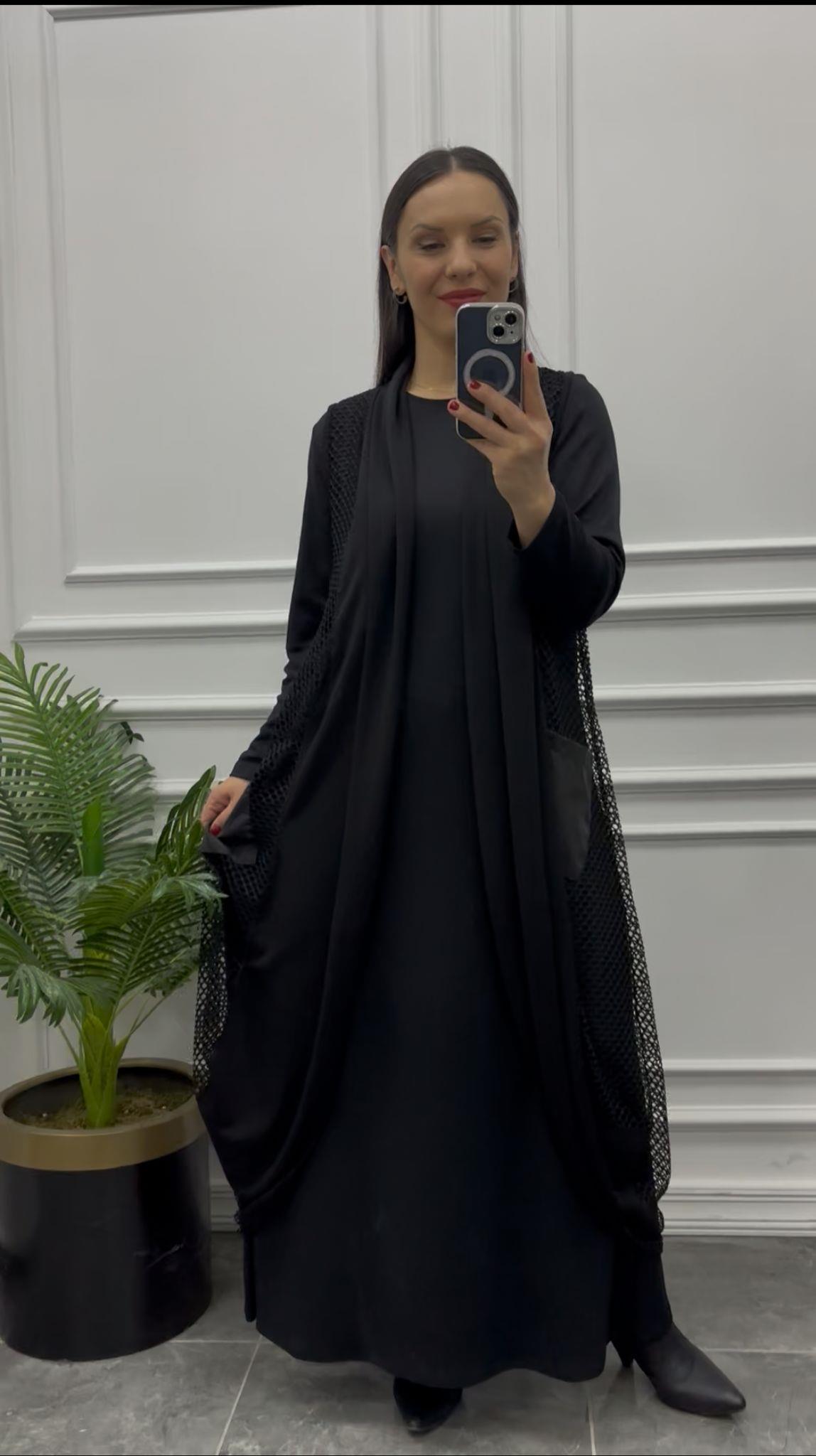 File Yelekli İkili Elbise