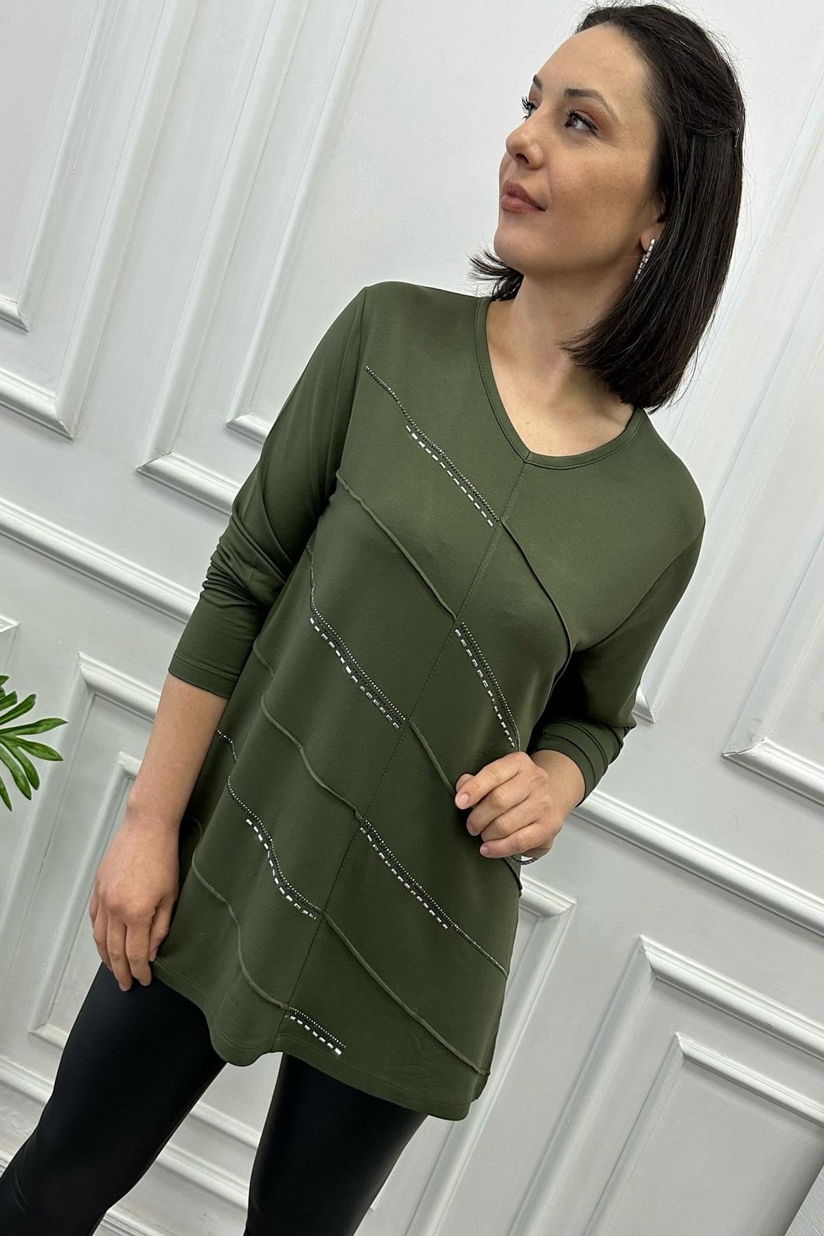 Büyük Beden V Yaka Bluz