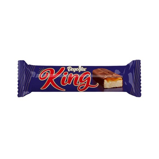 Beyoğlu King Sütlü Çikolata Kaplı Karamelli Nuga Bar 50 gr