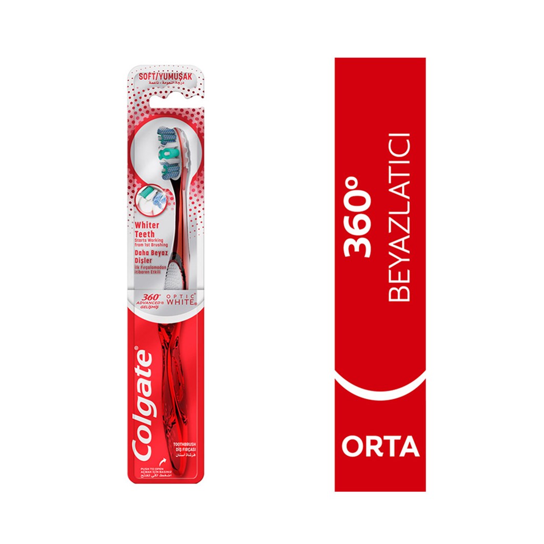 Colgate 360 Gelişmiş Optik Beyaz Yumuşak Beyazlatıcı Diş Fırçası