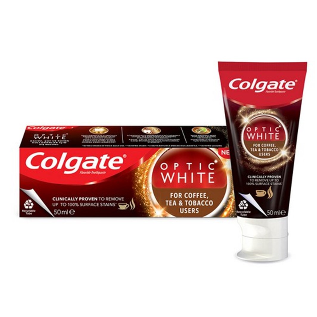 Colgate Optic White Çay Kahve Tütün Kullananlar İçin Diş Macunu 50 ml