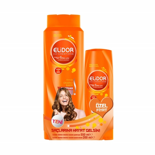 Elidor Şampuan Onarıcı Bakım 500 ml+Saç Kremi 200 ml