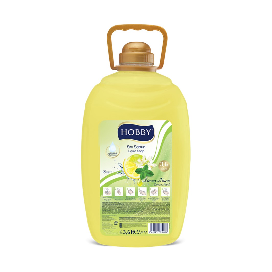 Hobby Sıvı Sabun Limon ve Nane 3,6 lt