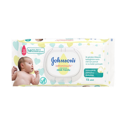 Johnson's Baby Cotton Touch Islak Havlu 72 li