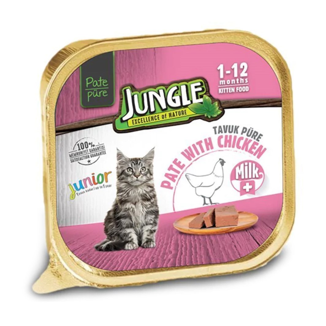 Jungle Yavru Kedi Maması Püre Sütlü Tavuklu 100 gr