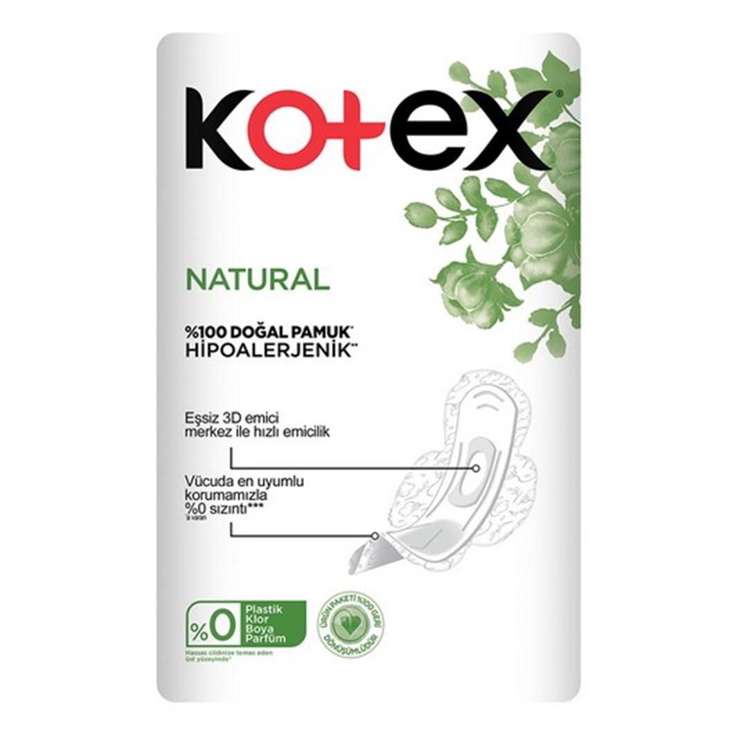 Kotex Natural Ultra Hijyenik Ped Süper Ekonomik Uzun 16'lı
