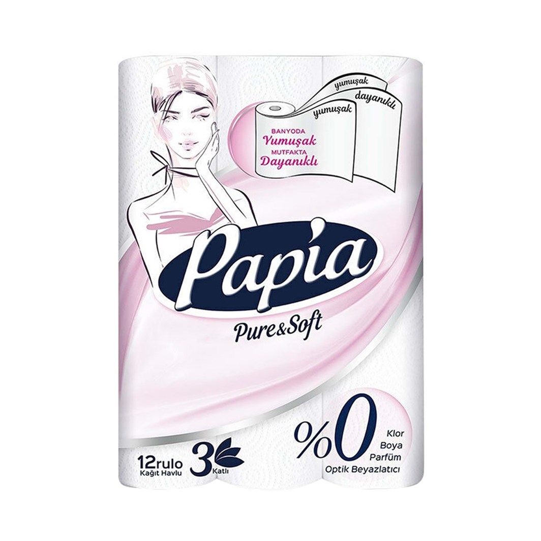 Papia Havlu Pure & Soft 12'li