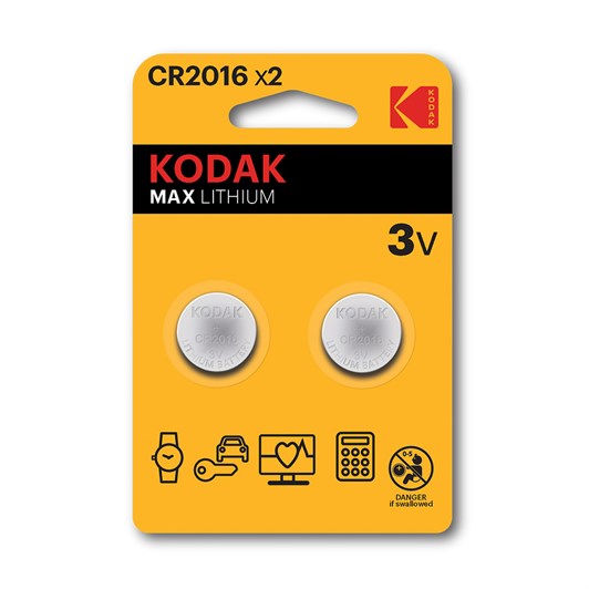 Kodak Pil Düğme 2li CR2016