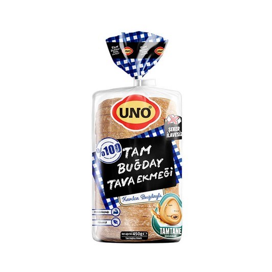 Uno Tam Buğday Unlu Tava Ekmeği 450 gr