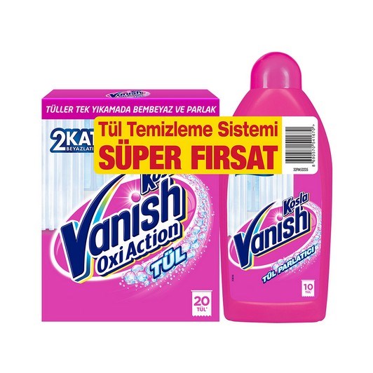 Vanish Tül Temizleyici 2li Paket (Toz 450 gr + Parlatıcı 450 gr)