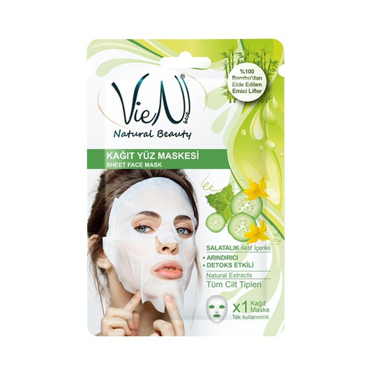Vien Kağıt Yüz Maskesi Salatalık Özlü Arındırıcı Detox Etkili 25 gr