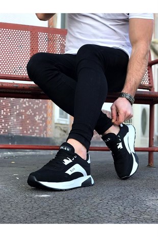 Lazy Bandol Siyah Beyaz Erkek Spor Ayakkabı - 2070