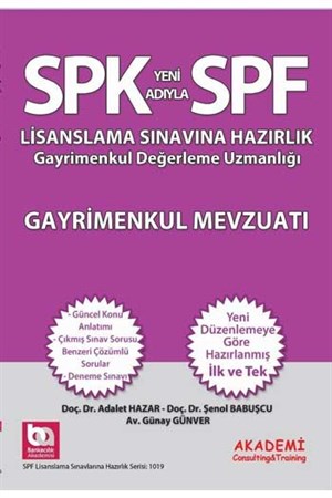 Akademi Yayınları SPF Lisanslama Sınavlarına Hazırlık Gayrimenkul Mevzuatı