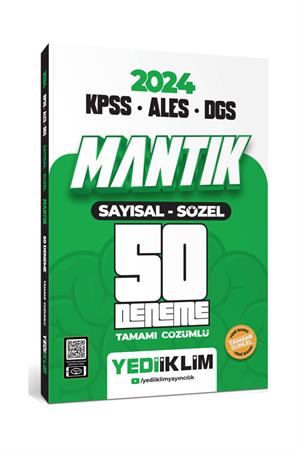Yediiklim Yayınları 2024 KPSS-ALES-DGS Mantık Sayısal Sözel Tamamı Çözümlü 50 Deneme