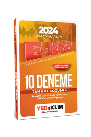 Yediiklim Yayınları 2024 Tüm Adaylar İçin E-KPSS Tamamı Çözümlü 10 Deneme