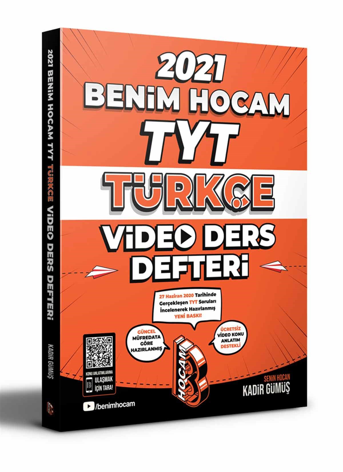2021 TYT Türkçe Video Ders Defteri Benim Hocam Yayınları