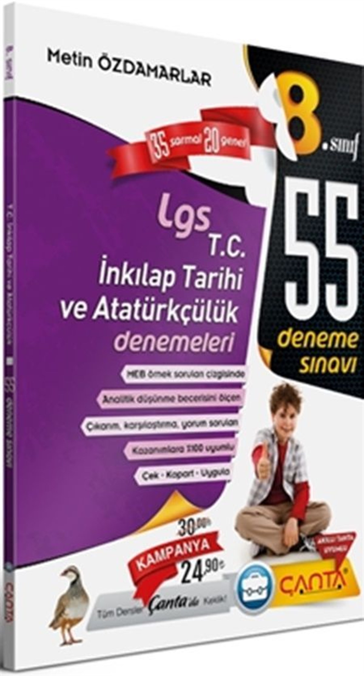Çanta Yayınları 8. Sınıf T.C. İnkılap Tarihi ve Atatürkçülük LGS 55 Deneme  Sınavı