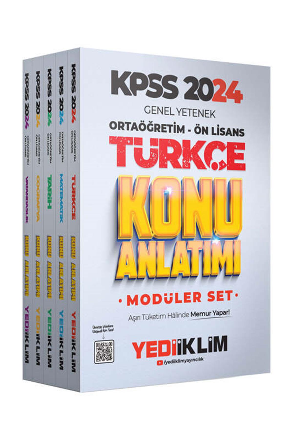 Yediiklim Yayınları 2024 KPSS Ortaöğretim-Önlisans GK-GY Konu Anlatımlı  Modüler Set
