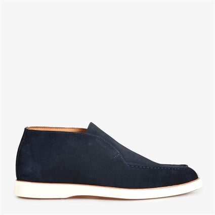Flower Lacivert Süet Erkek Loafer