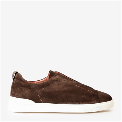 Kahve Süet Bağcıksız Erkek Sneaker