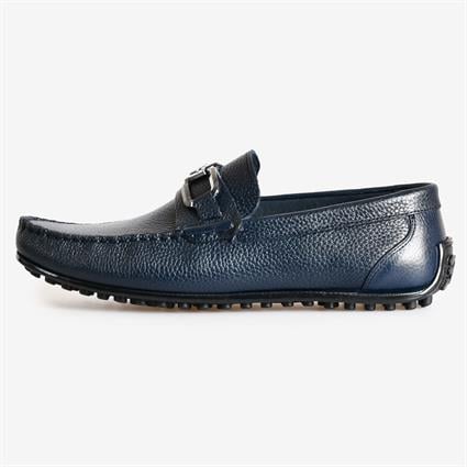 Lacivert Deri Toka Detaylı Erkek Loafer