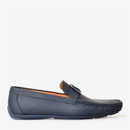 Lacivert Deri Toka Detaylı Erkek Loafer