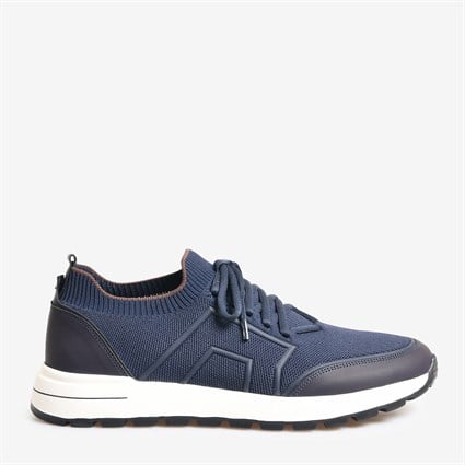 Lacivert Triko Bağcıklı Erkek Sneaker