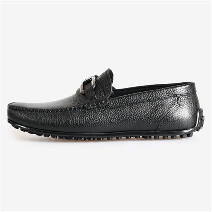 Siyah Deri Toka Detaylı Erkek Loafer