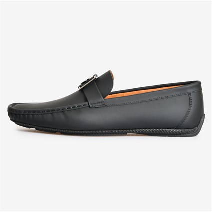 Siyah Deri Toka Detaylı Erkek Loafer